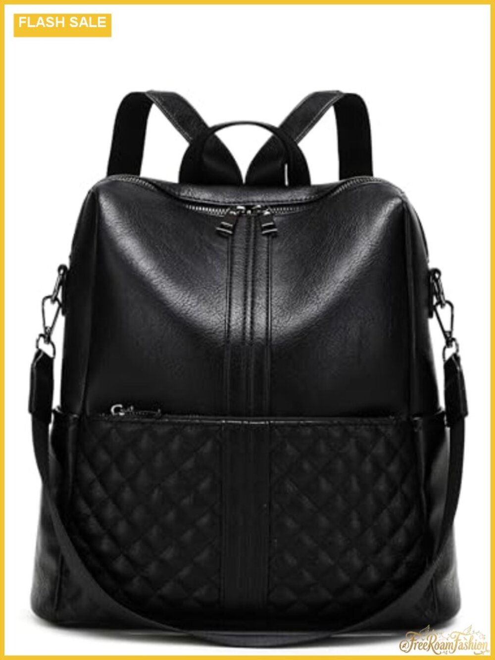 Faux Leather Women's Fashion Backpack Purse with Tassel, Multi Pockets,